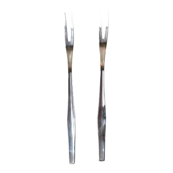 Vintage 2 WMF Cromargan LAUREL Older Satin Stainless GERMANY Cocktail Forks - Picture 2 of 4